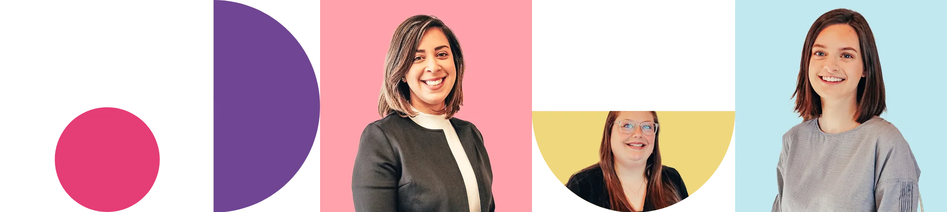 A collage of three women