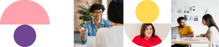 A collage of multiple office workers